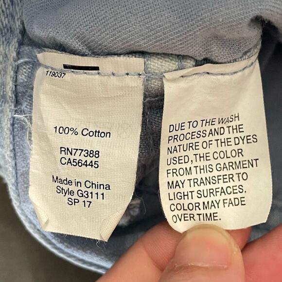 Madewell x Where I Was From Cutoff Jean Shorts Light Blue Heart Patch - Size 26 - Picture 9 of 10